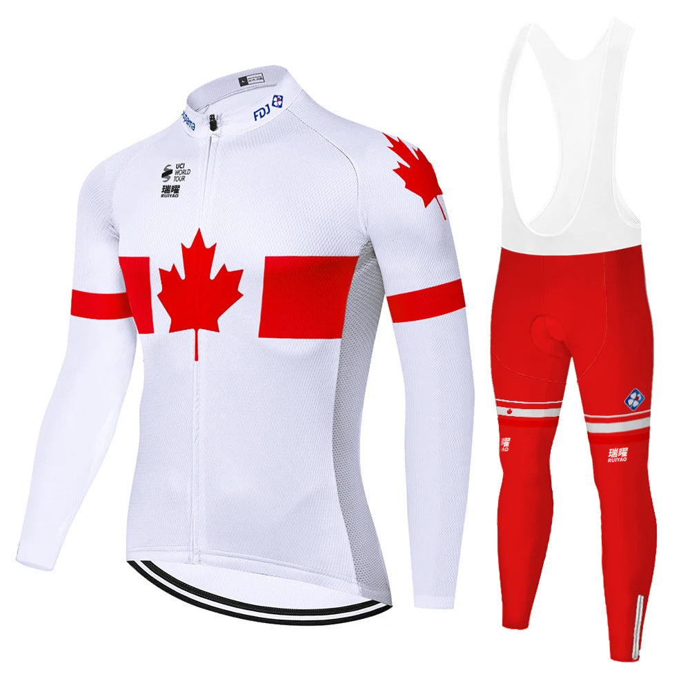 FDJ | Langarm-Professionelles Radsport-Set